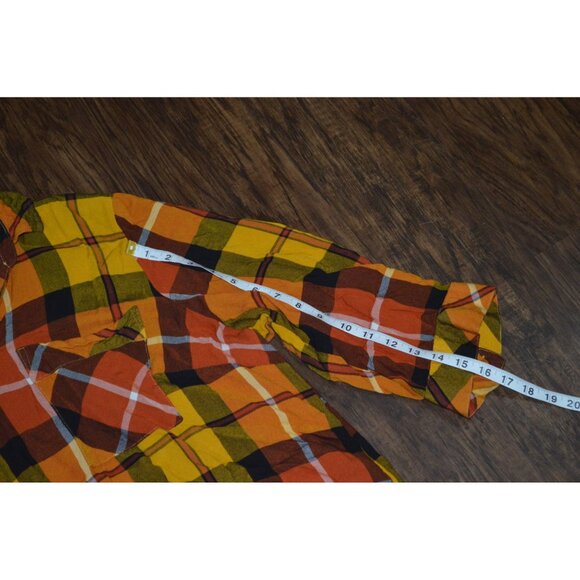Est. 1946 Women Gold Multicolored Plaid Pullover Shirt Size 22/24 W Pockets READ - Picture 4 of 7